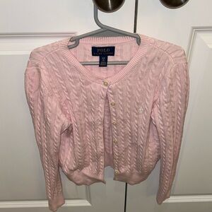 Ralph Lauren Polo sweater/cardigan size 7 great condition. Light Pink